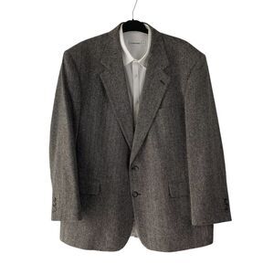 John Alexander Men’s‎ Gray Tweed Herringbone Wool Sport Coat Blazer Jacket 46R